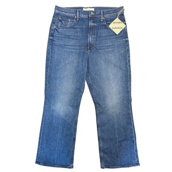 NWT MOTHER The Scooter High-Rise Ankle Bootcut Jeans It's A Small World Size 33 - Picture 2 of 5